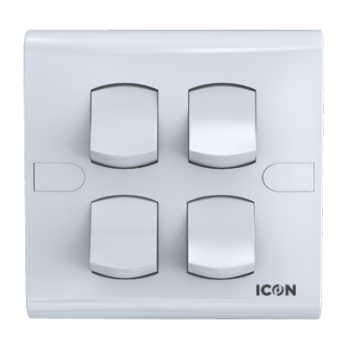 Mega Deal ICON CLASSIC FOUR GANG ONE WAY SWITCH