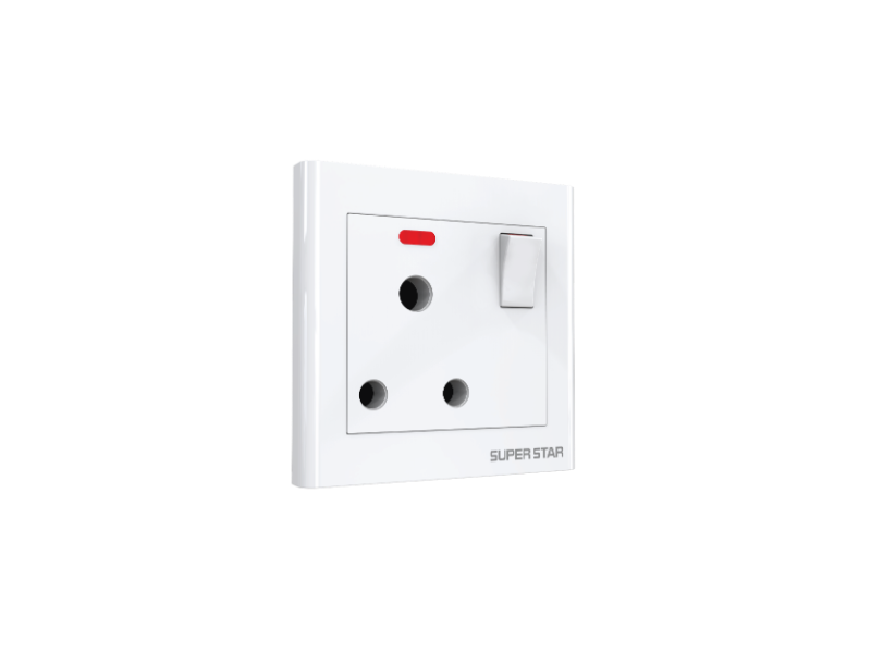 MIRROR 3PIN ROUND SOCKET WITH SWITCH