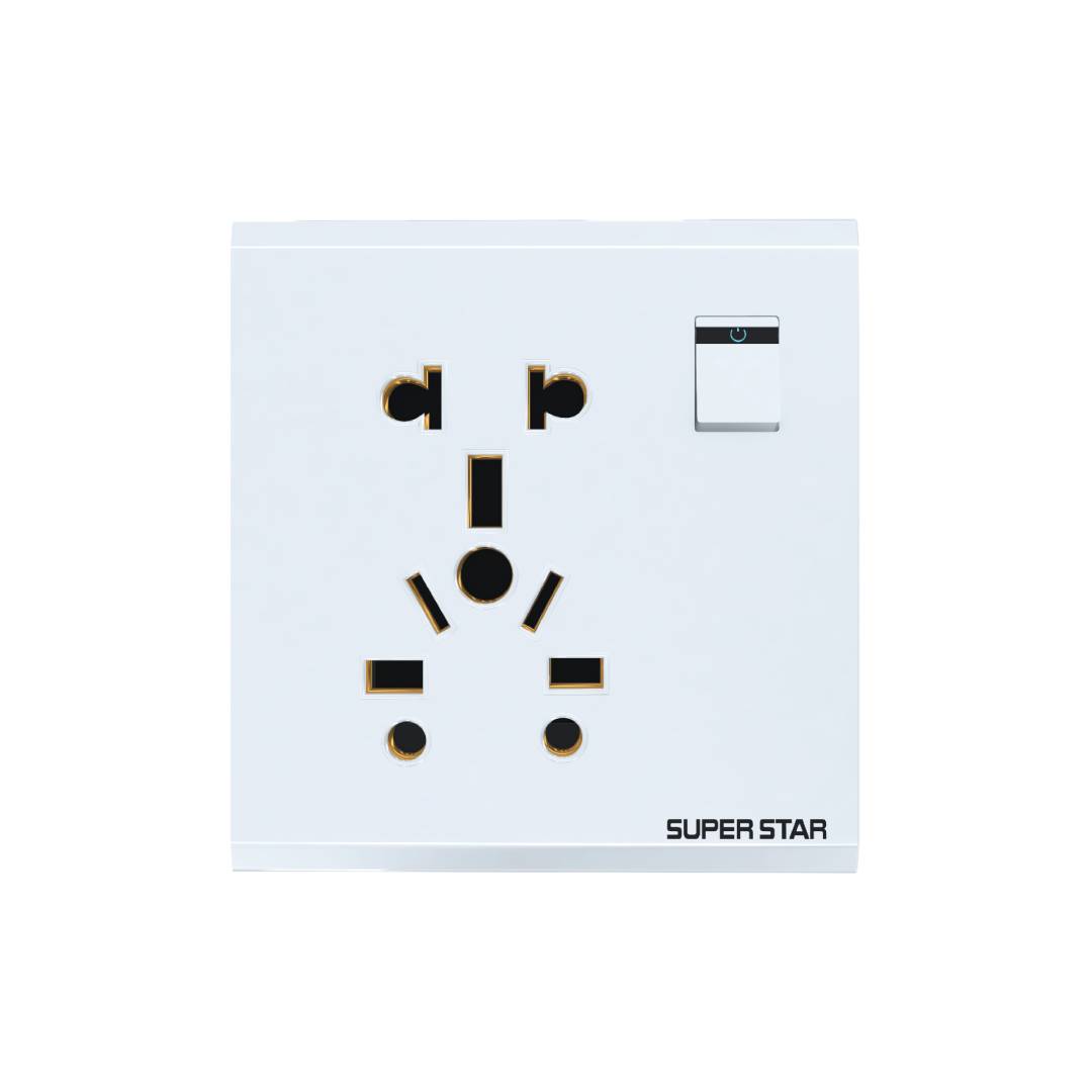 SNOW WHITE 10PIN MULTI FUNCTION SOCKET WITH SWITCH