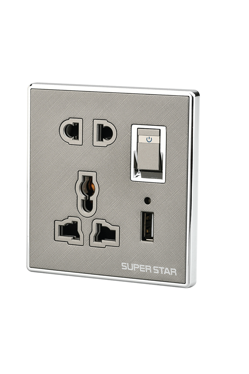 Ultimate Two & Three Pin Multi Socket With One USB