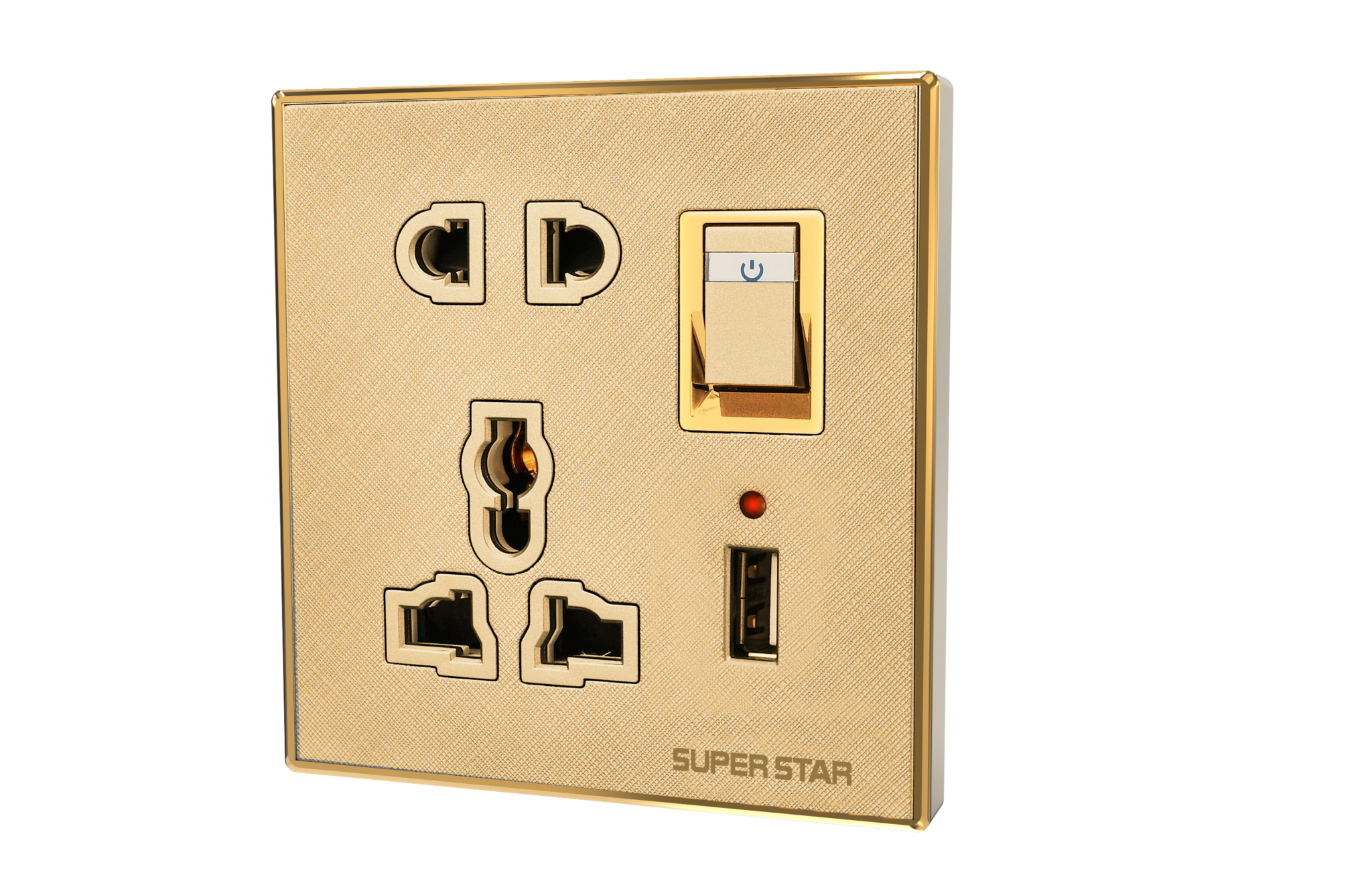 ULTIMA GOLD 2&3 PIN MULTI SOCKET WITH 1 USB