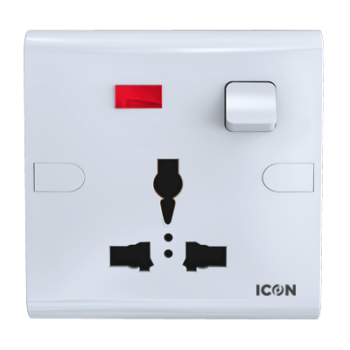 Mega Deal ICON CLASSIC 3PIN MULTI SOCKET WT SWITCH