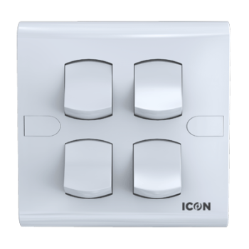 Mega Deal ICON CLASSIC FOUR GANG ONE WAY SWITCH